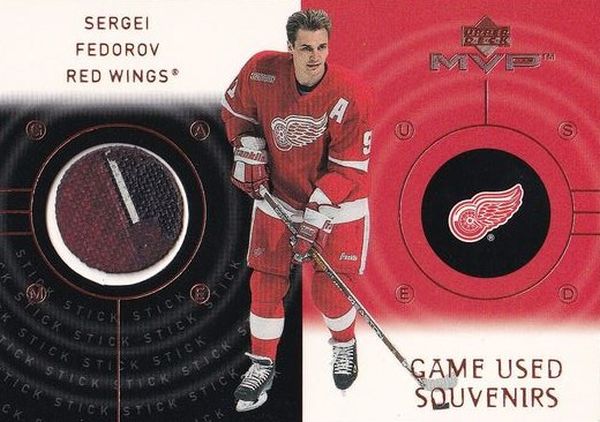 stick karta SERGEI FEDOROV 00-01 MVP Game Used Souvenirs číslo GS-SF